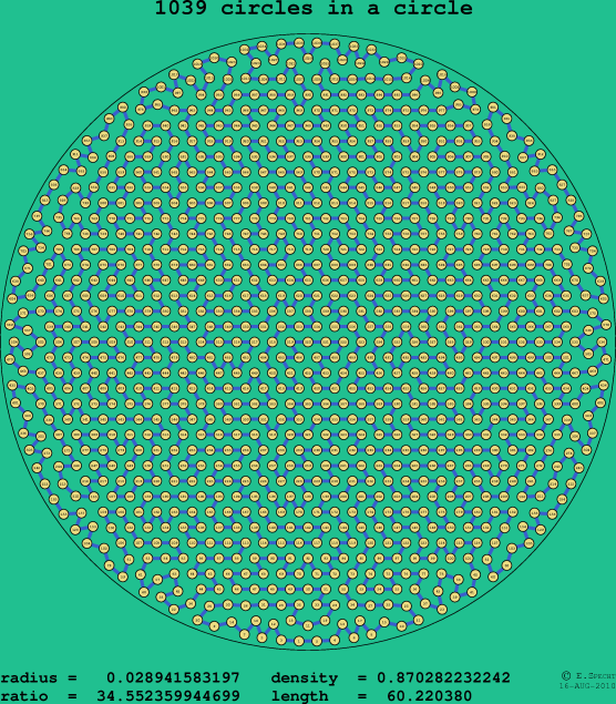 1039 circles in a circle