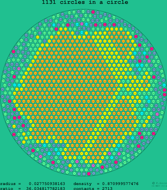 1131 circles in a circle