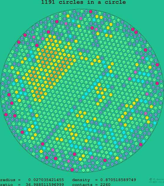 1191 circles in a circle
