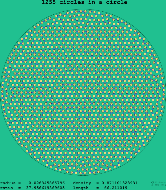1255 circles in a circle