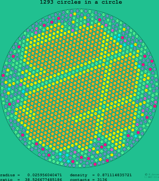1293 circles in a circle