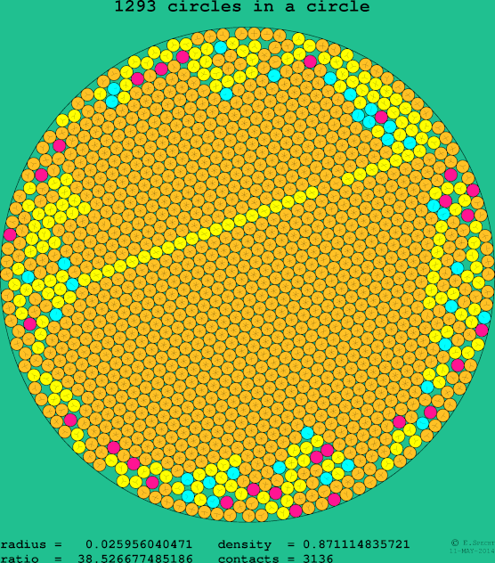 1293 circles in a circle