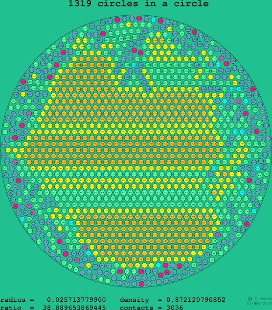 1319 circles in a circle