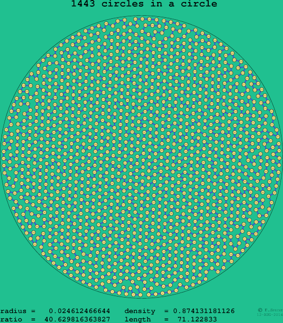 1443 circles in a circle