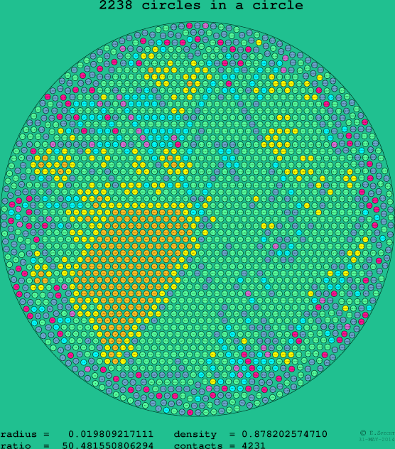 2238 circles in a circle