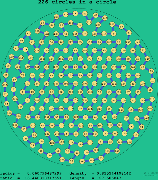 226 circles in a circle
