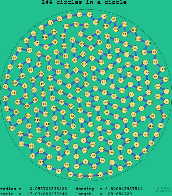 244 circles in a circle