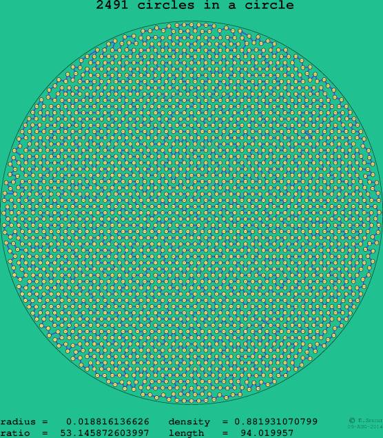 2491 circles in a circle