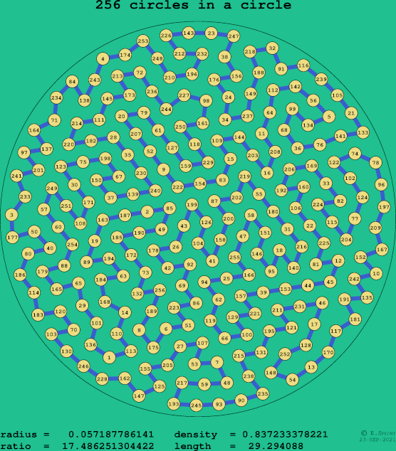 256 circles in a circle
