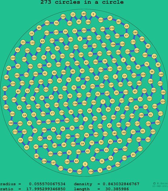 273 circles in a circle