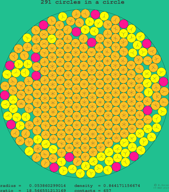 291 circles in a circle