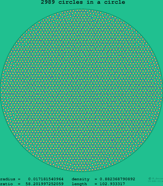 2989 circles in a circle
