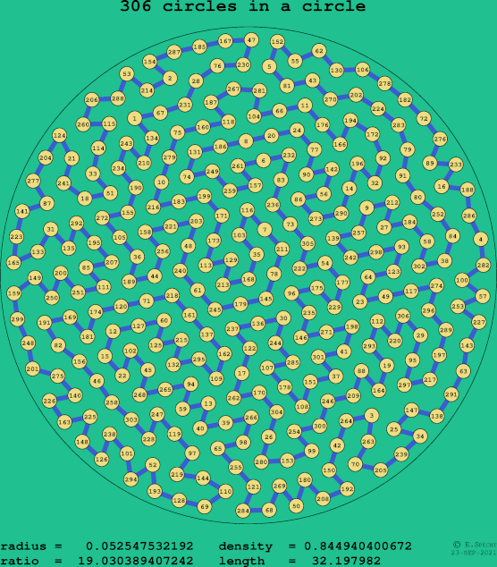 306 circles in a circle