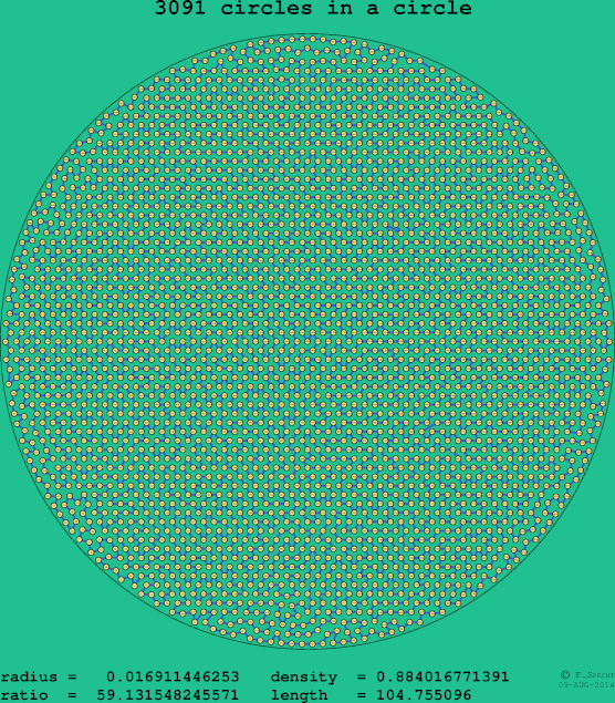 3091 circles in a circle