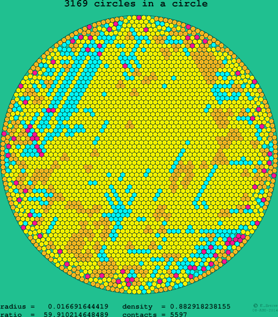 3169 circles in a circle