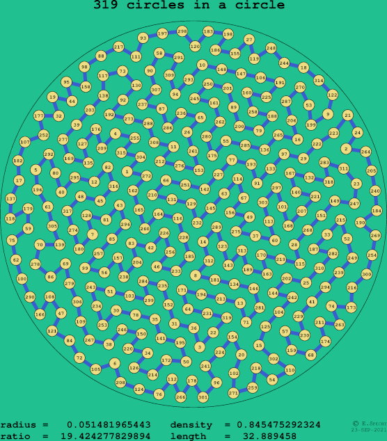 319 circles in a circle