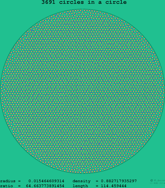 3691 circles in a circle