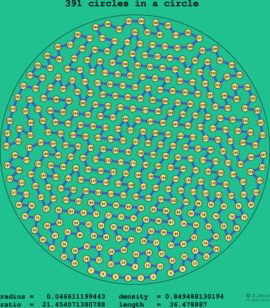 391 circles in a circle