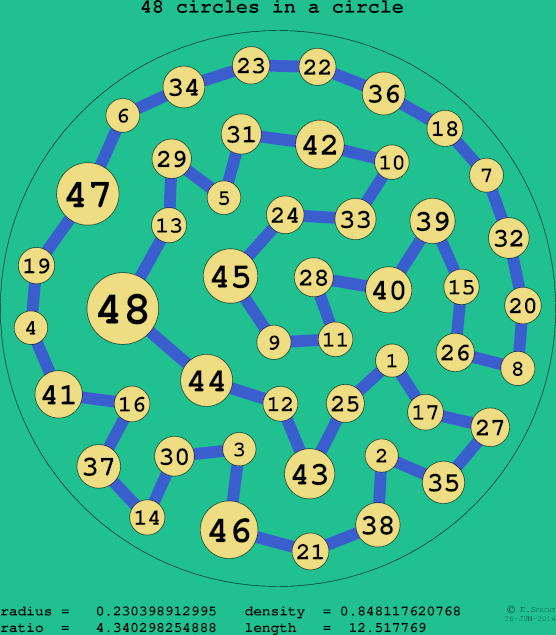 48 circles in a circle