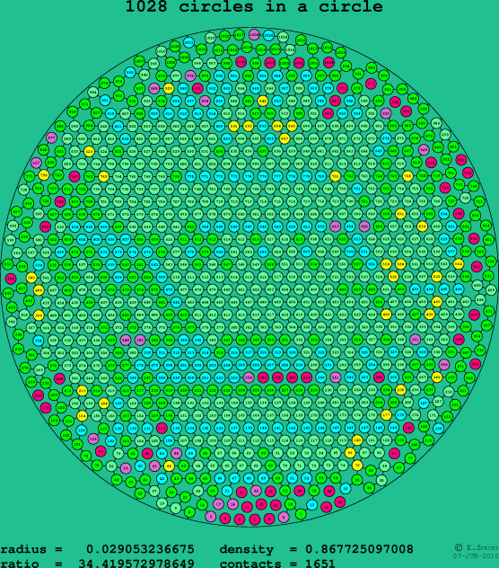 1028 circles in a circle