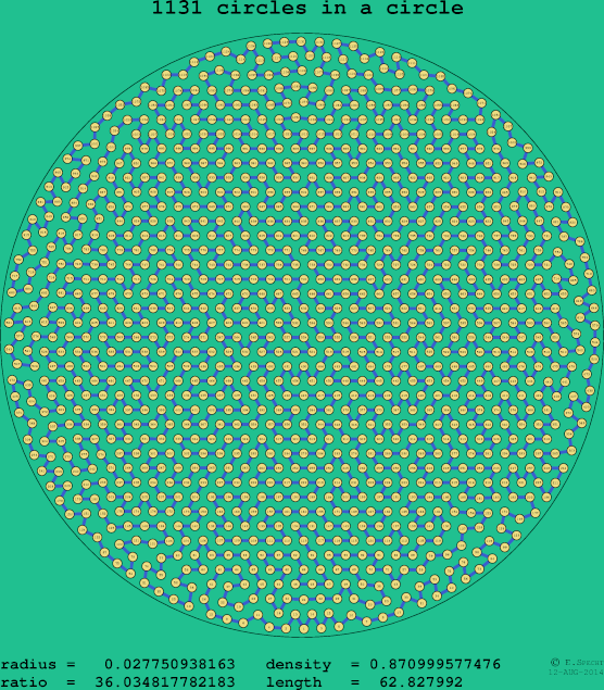 1131 circles in a circle