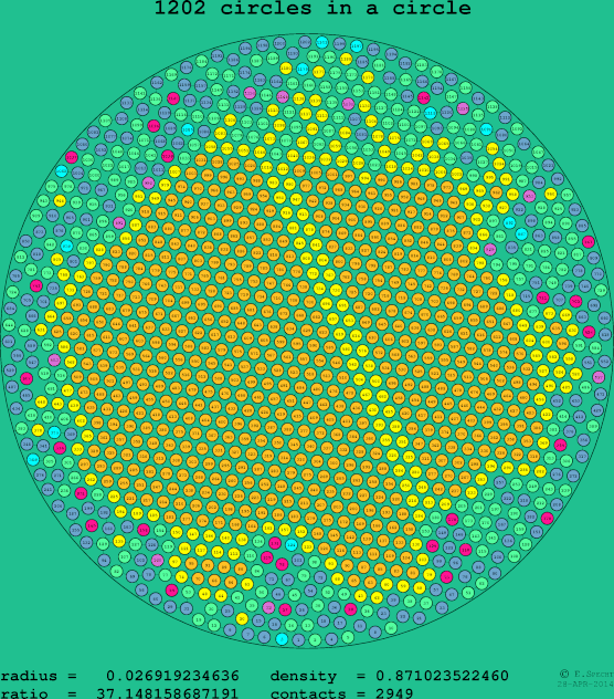 1202 circles in a circle