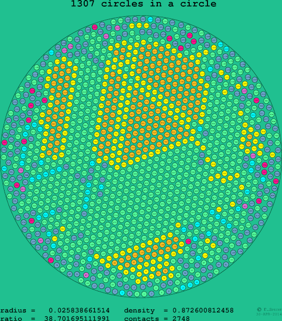 1307 circles in a circle