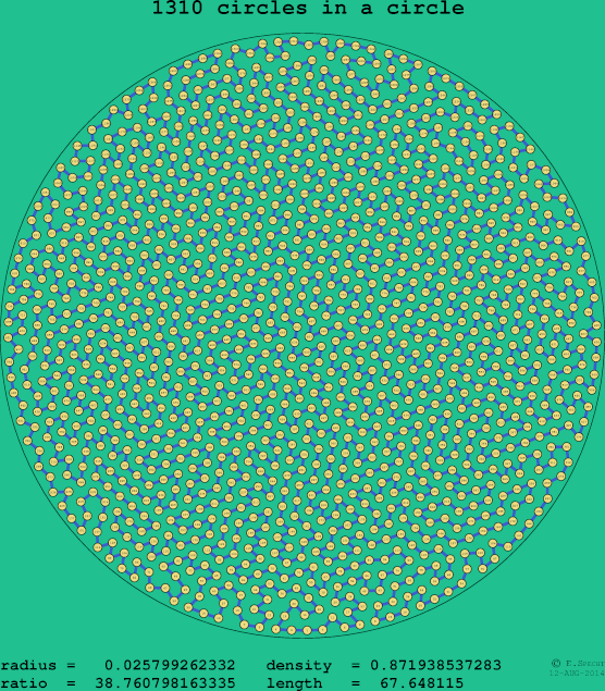 1310 circles in a circle