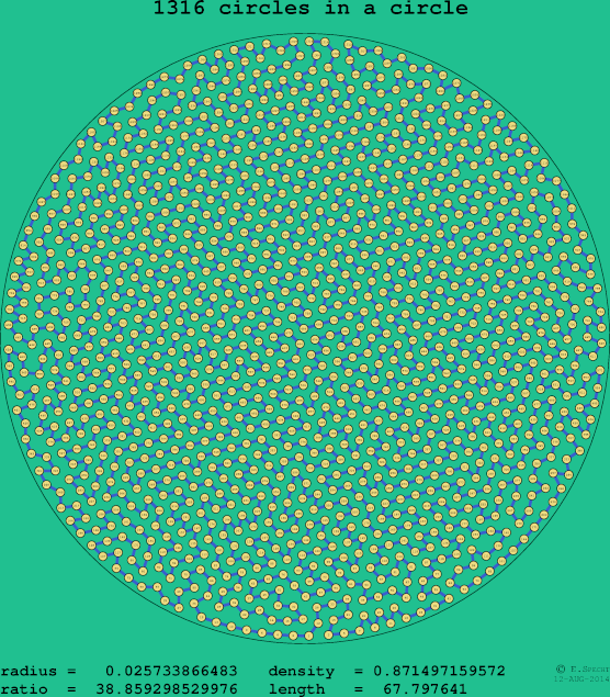 1316 circles in a circle