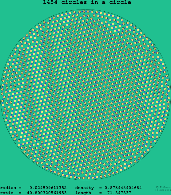 1454 circles in a circle