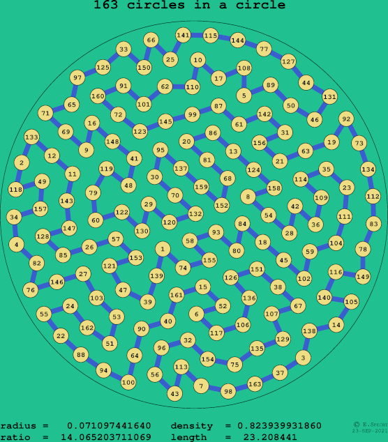 163 circles in a circle