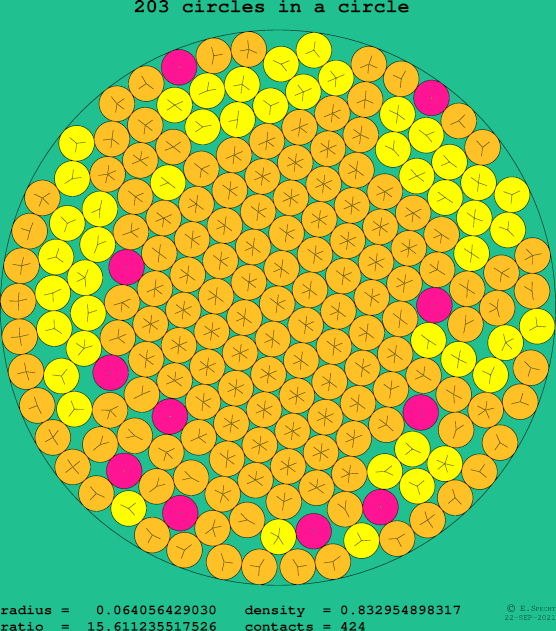 203 circles in a circle