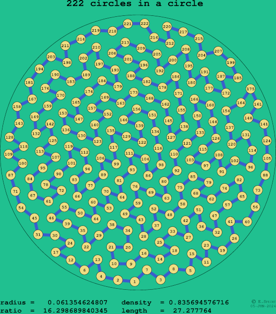 222 circles in a circle