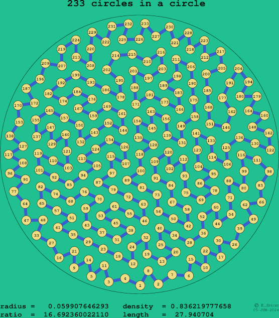 233 circles in a circle