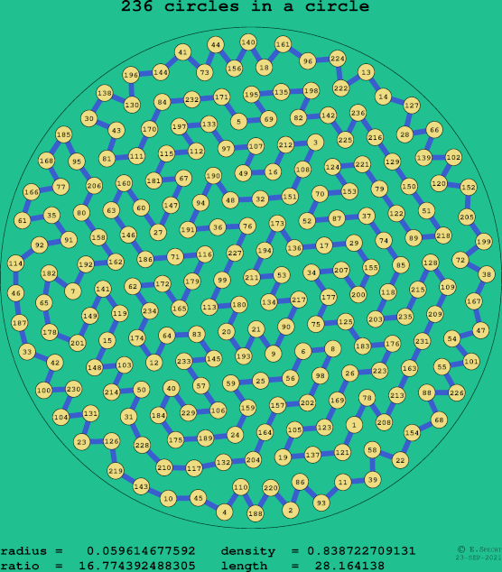 236 circles in a circle