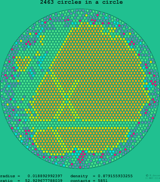 2463 circles in a circle