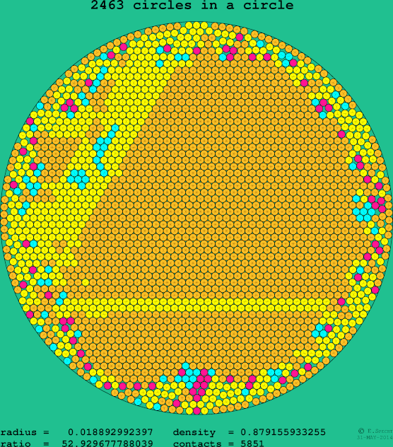 2463 circles in a circle