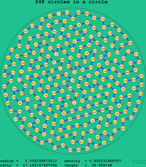 248 circles in a circle