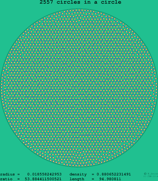 2557 circles in a circle