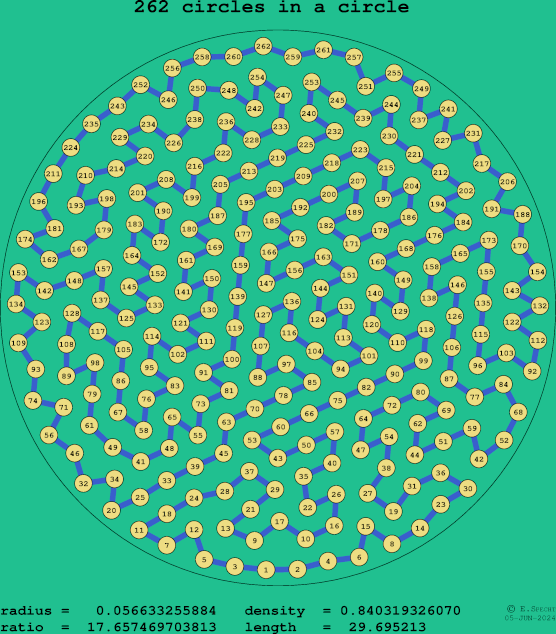 262 circles in a circle