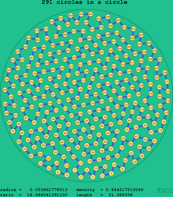 291 circles in a circle