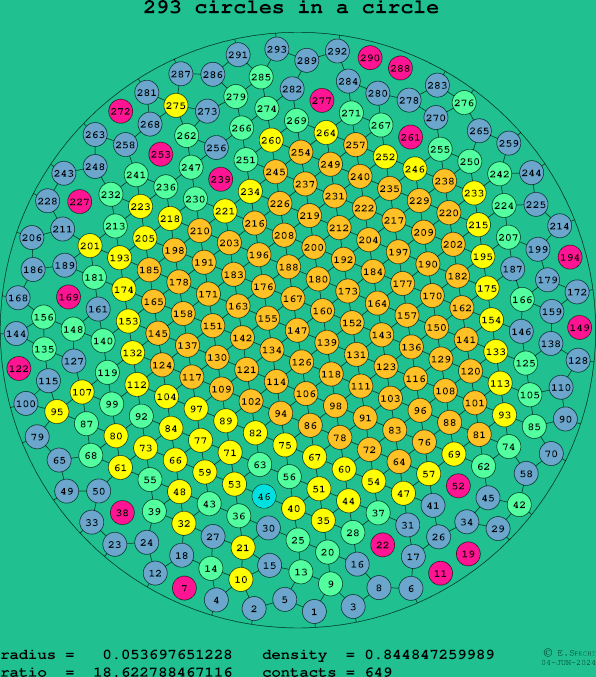 293 circles in a circle