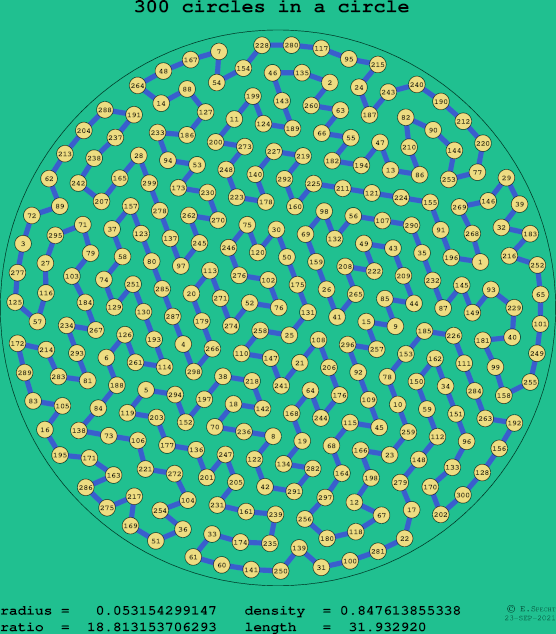 300 circles in a circle