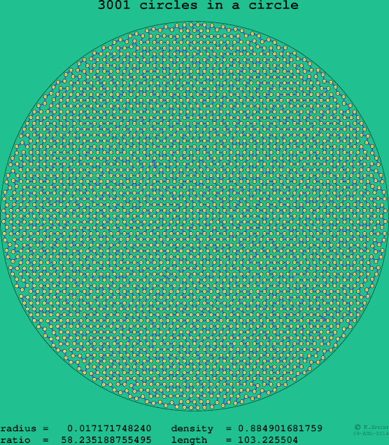 3001 circles in a circle