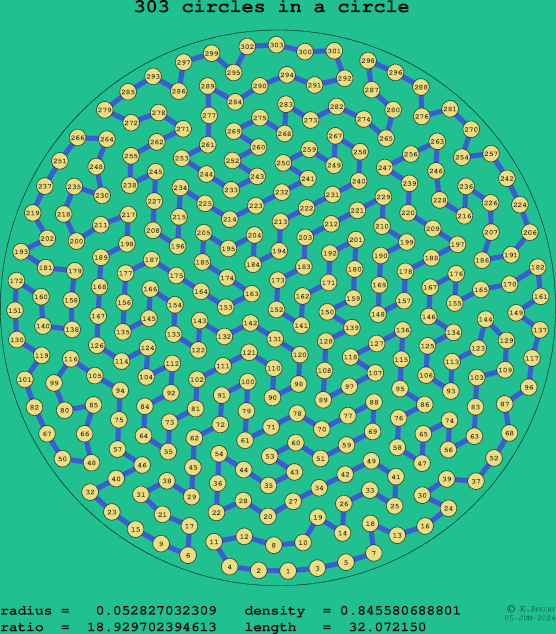 303 circles in a circle