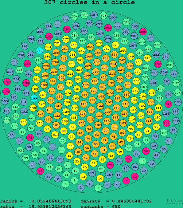 307 circles in a circle