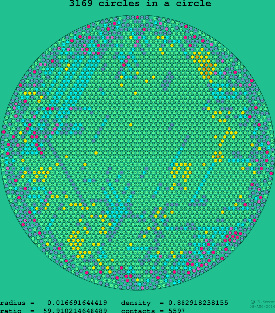 3169 circles in a circle