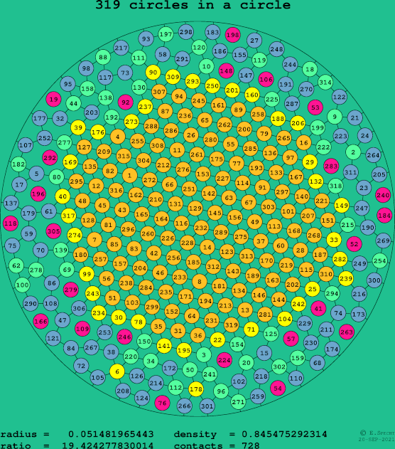 319 circles in a circle