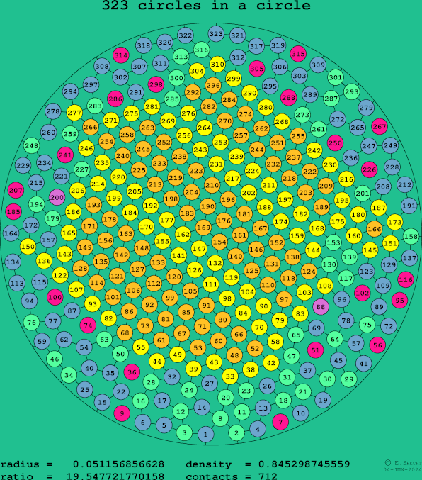 323 circles in a circle