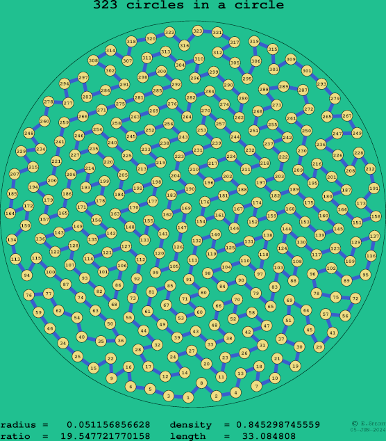 323 circles in a circle